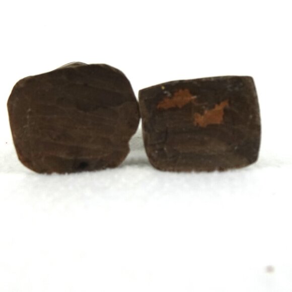 Vtg 6" Ecuador Hand-Carved Wood Figurines TWO Traveling Man Bowl in Hand w Bags - Picture 14 of 14